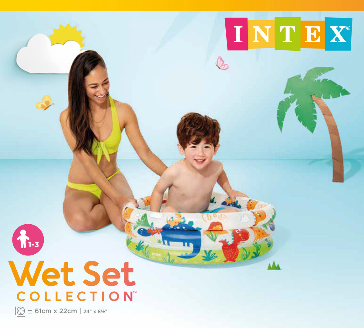 Intex Dino Buddies 3-Ring Inflatable Kiddie Pool 57106