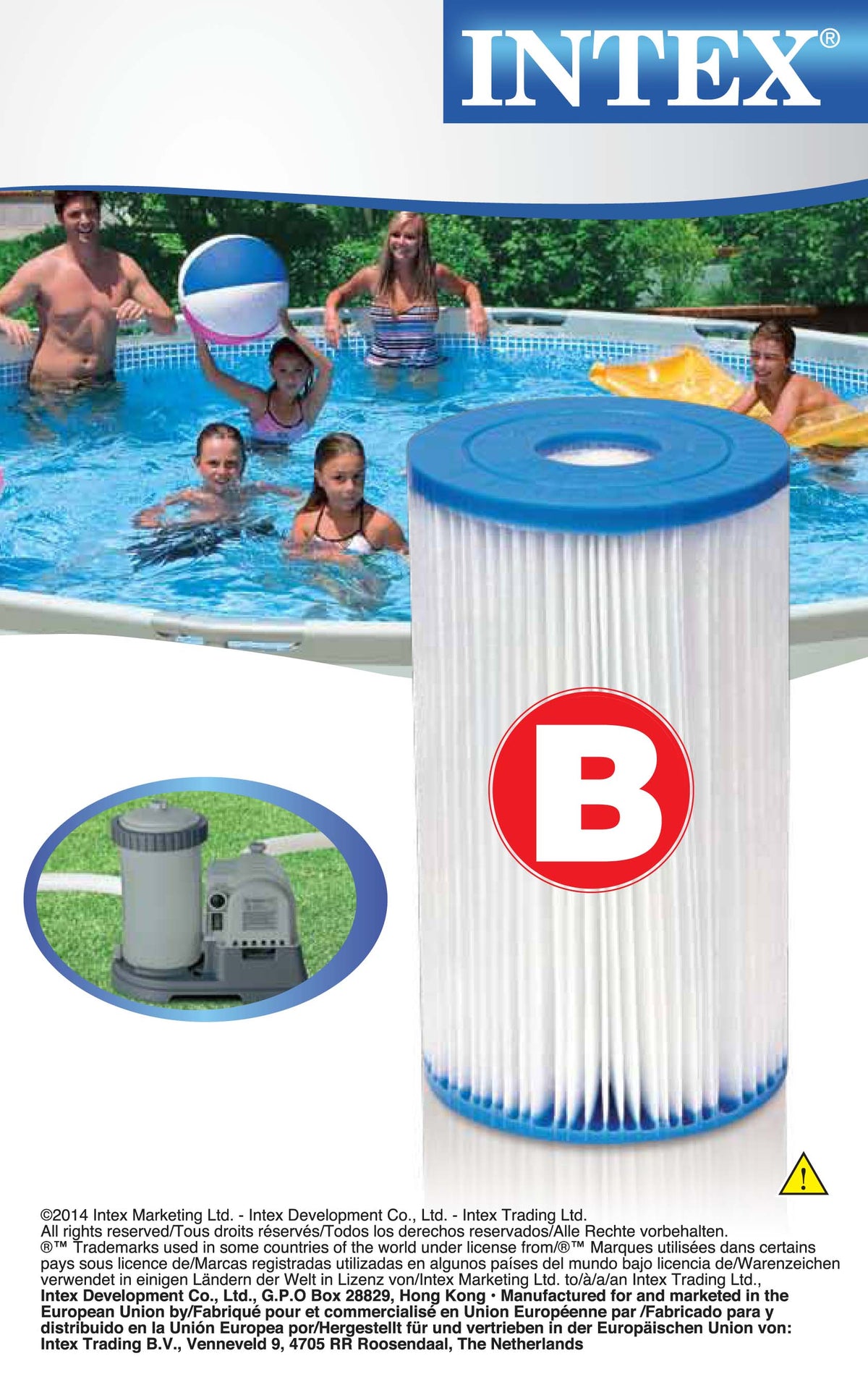 Intex Filter Cartridge replacement Size B INTEX FILTER PUMP 29005
