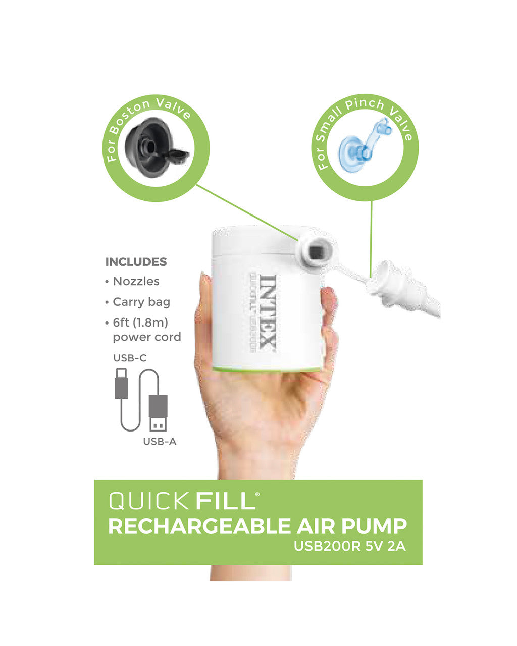 Intex Quick-Fill USB Electric Air Pump - USB200R - 66637