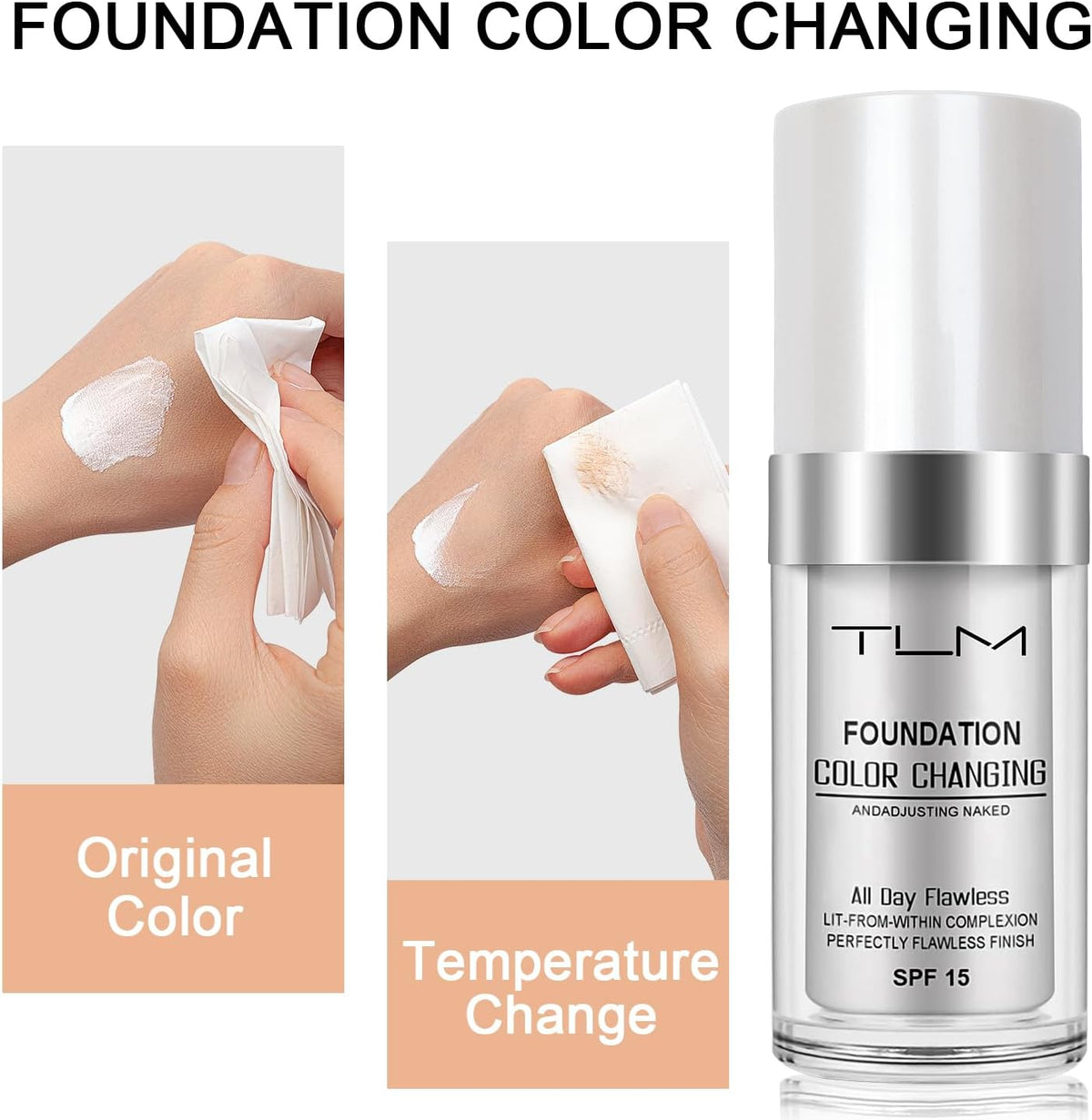 ReviGLam TLM Colour Changing Liquid Foundation Hides Wrinkles & Lines, BB