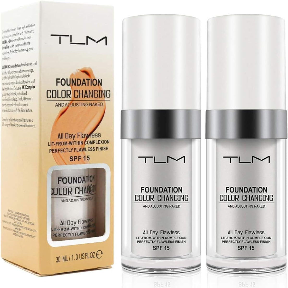 ReviGLam TLM Colour Changing Liquid Foundation Hides Wrinkles & Lines, BB