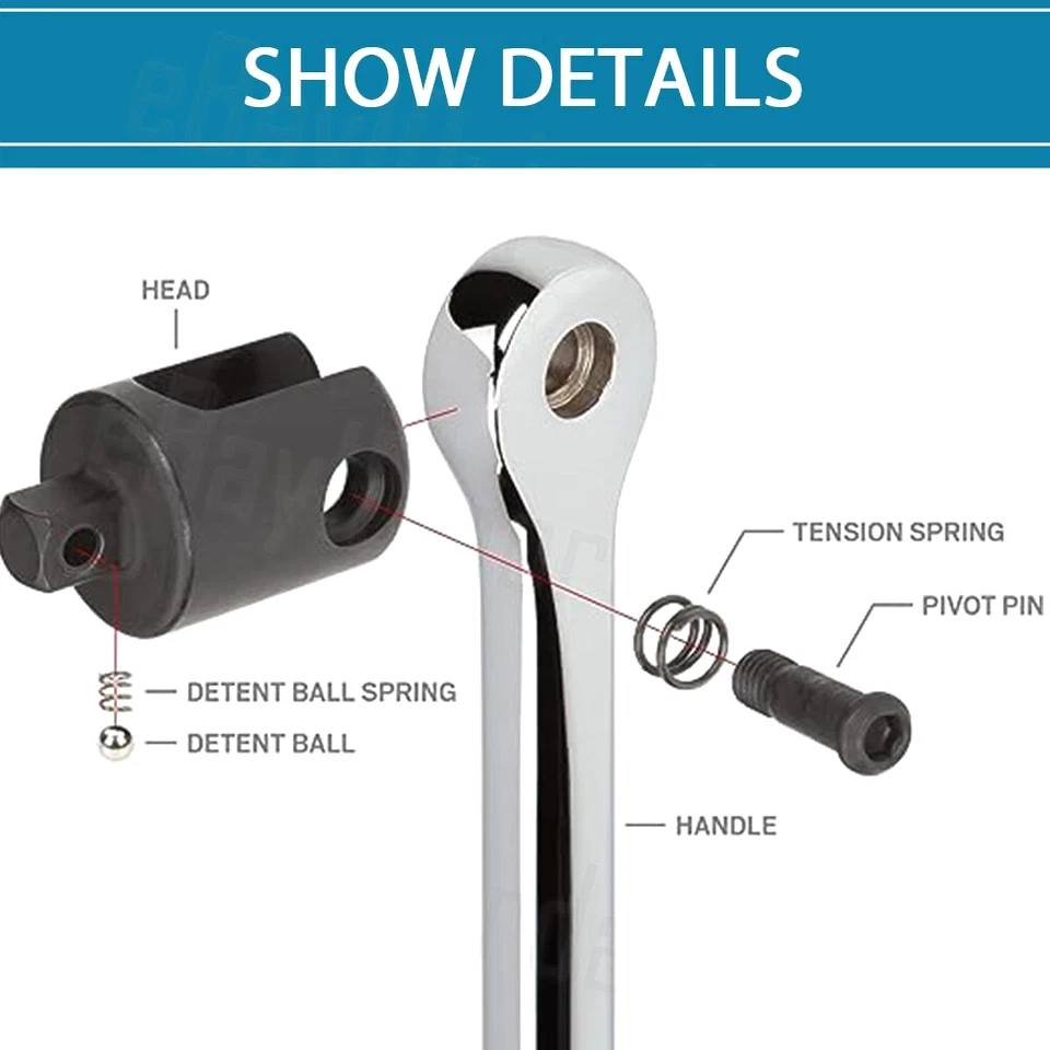450MM 18" Breaker Bar Socket Heavy Duty 1/2" Drive Wrench Long Spanner