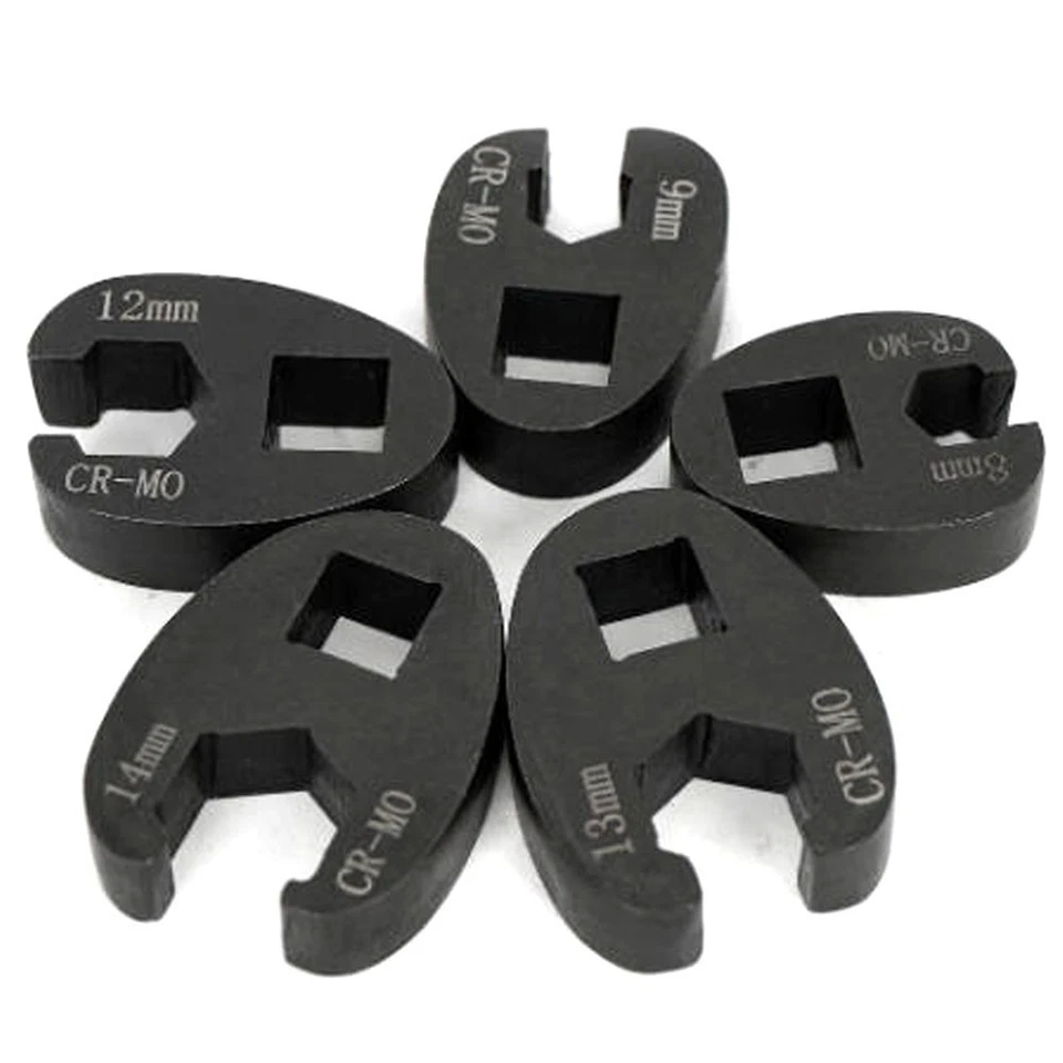 19pcs 3/8'' 1/2'' Flare Nut Crowfoot Crows foot Spanner Wrench Set Cr-Mo 8-32mm