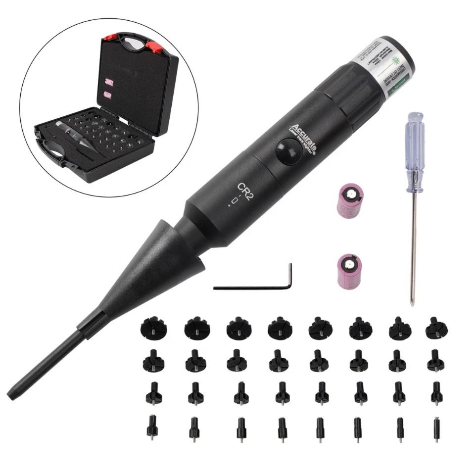 Professional Laser Bore Sight Kit Multiple Caliber Upgraded Green Bore Sighter.
