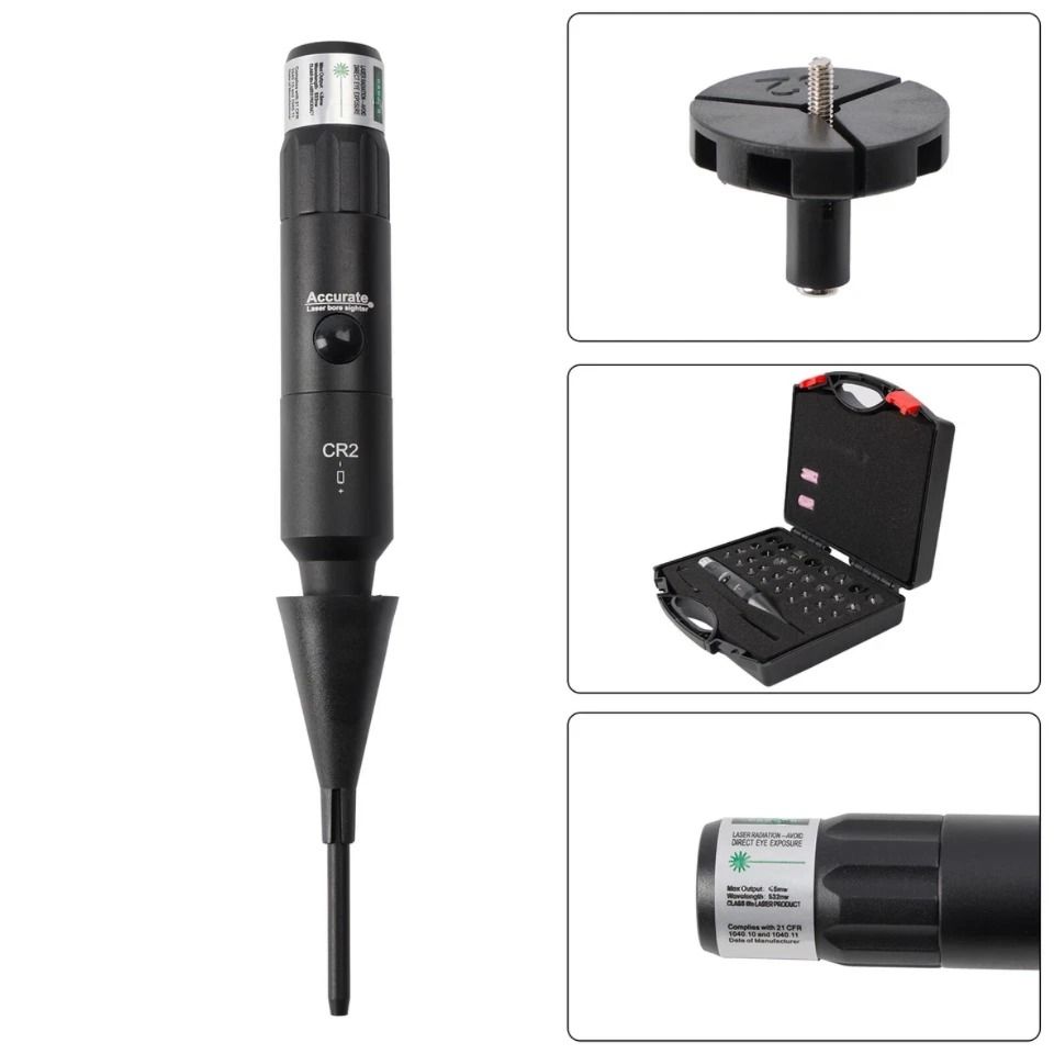 Professional Laser Bore Sight Kit Multiple Caliber Upgraded Green Bore Sighter.