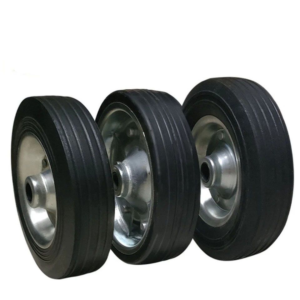 6" 150MM Heavy Duty 500KG 1100LB Solid Rubber Wheel for Jockey Wheel Replacement
