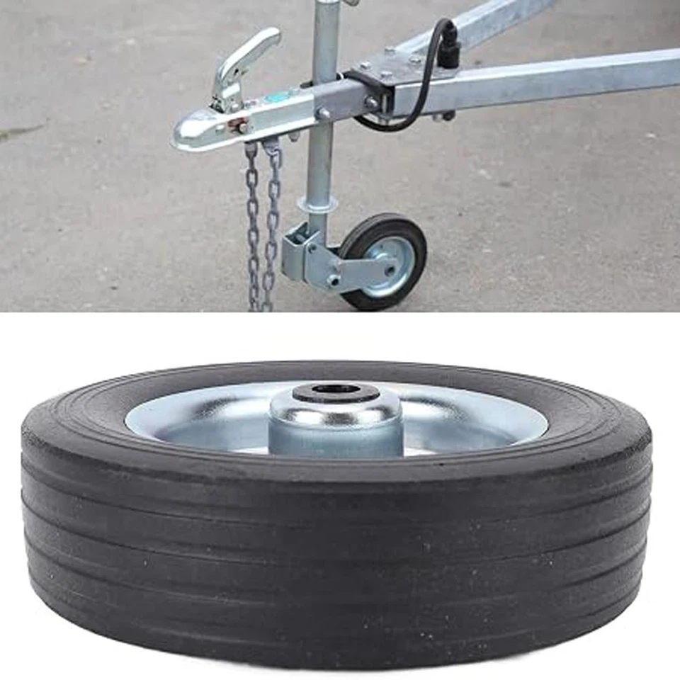 6" 150MM Heavy Duty 500KG 1100LB Solid Rubber Wheel for Jockey Wheel Replacement
