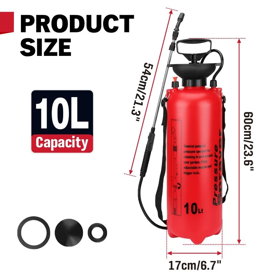10L Garden Greens Pressure Sprayer Multi-Purpose Pressure Sprayer Farm Pesticide