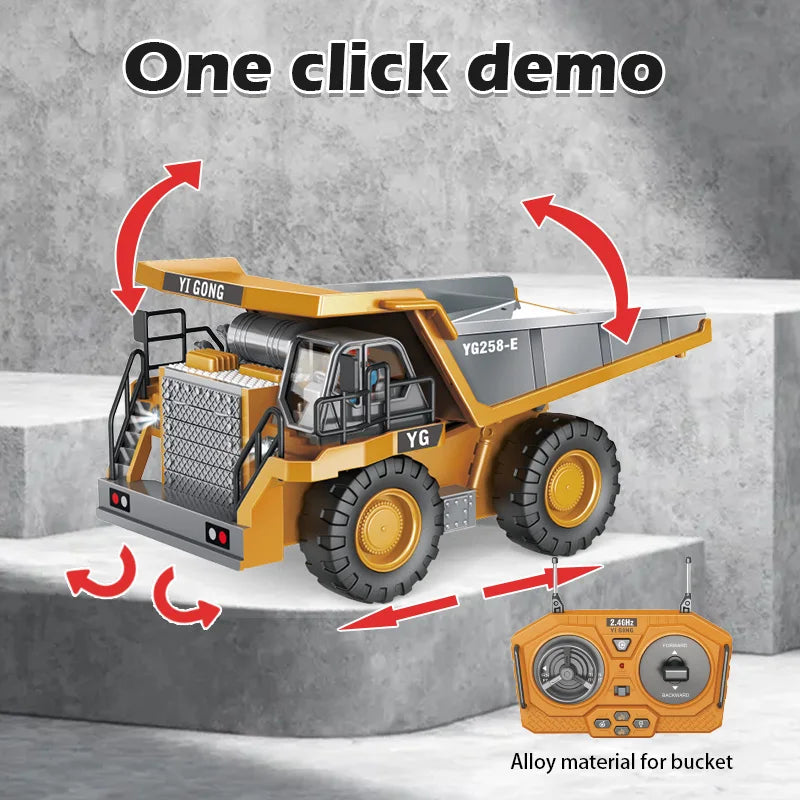 Rc Alloy Dump Truck Engineering Vehicle For Boys