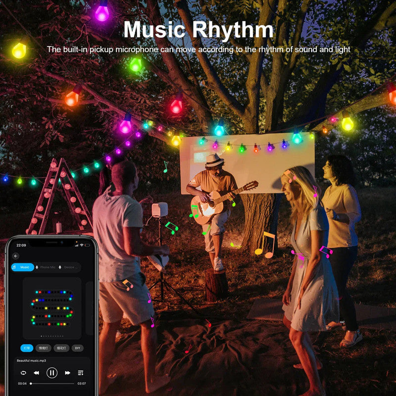 Bluetooth Colorful G40 Led Bulb String Lights