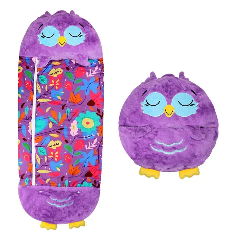 Kids Shark Sleeping Bag Plush Doll Pillow (Purple)