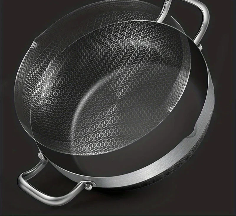 30cm Stainless Steel Non-Stick Frying Pan with Glass Lid Silver