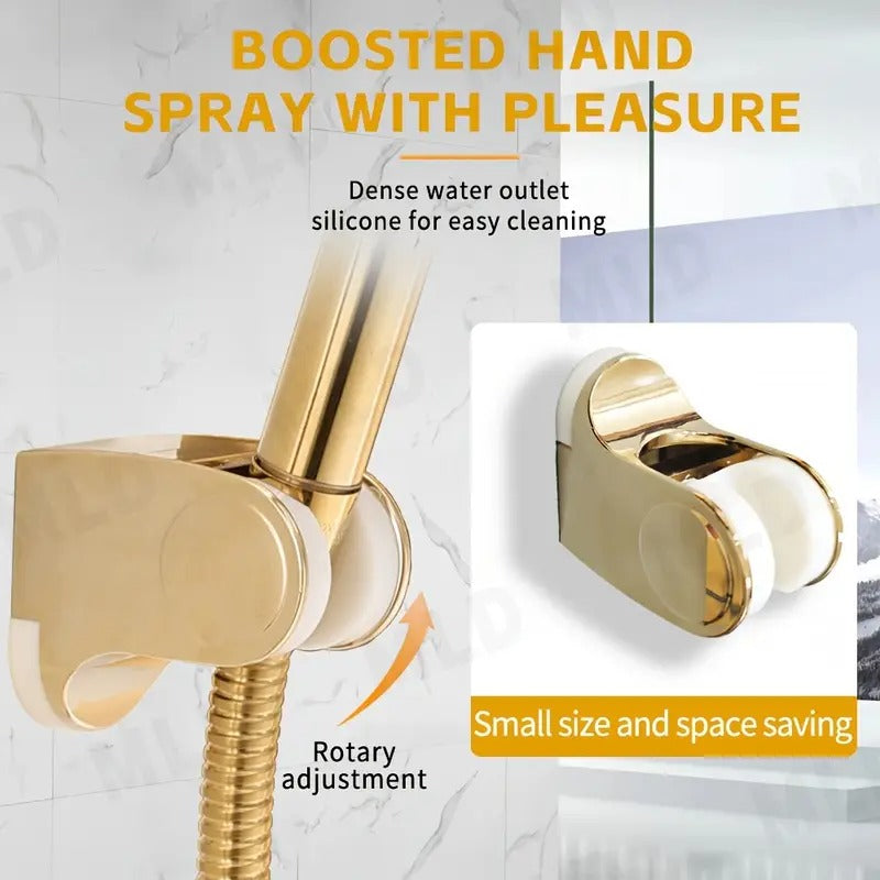 Golden Rainfall Shower Head Handheld Combo Set