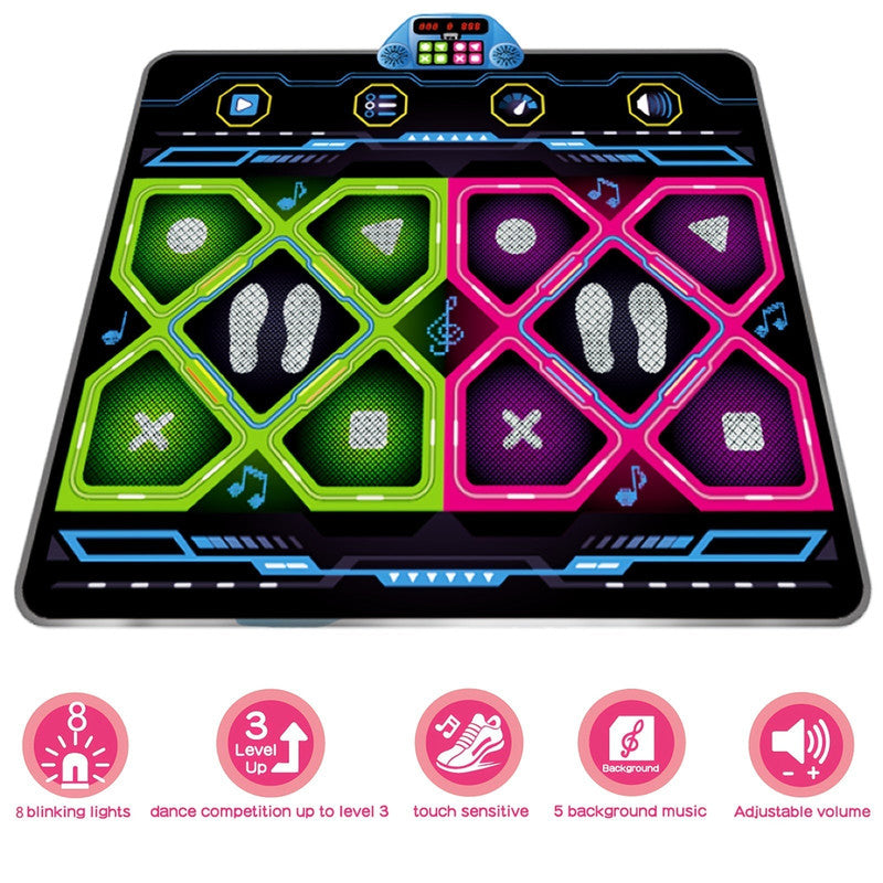 Double Dance Pad LED Rhythm Game Mat