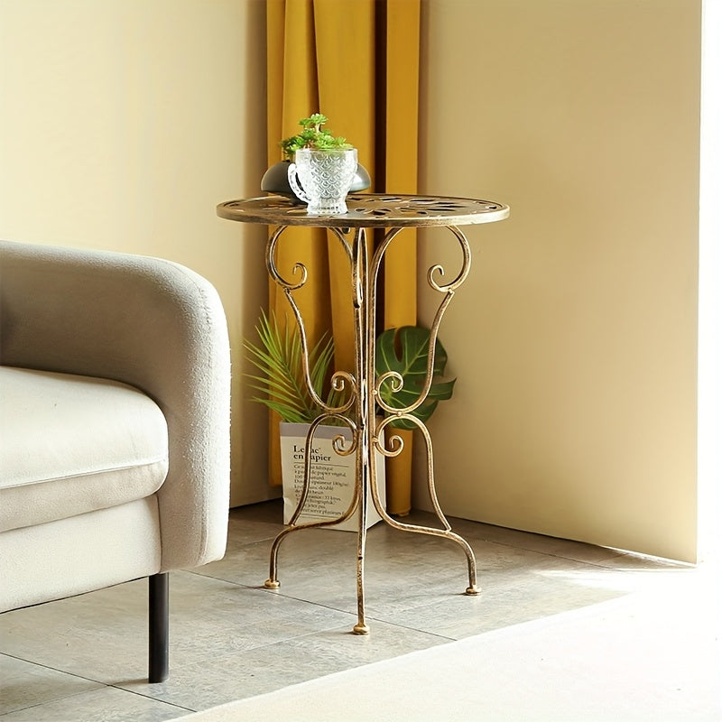 Vintage Metal Scrollwork Side Table