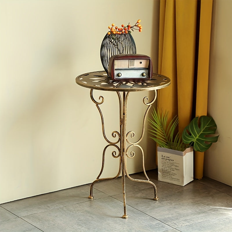 Vintage Metal Scrollwork Side Table