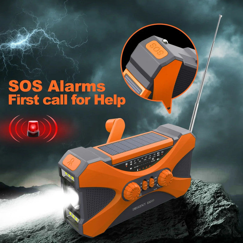 Emergency Hand Crank Solar Radio Orange