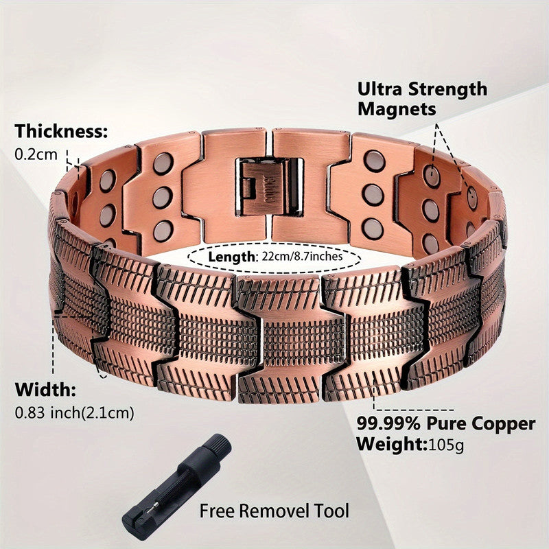 3X Strong Copper Magnetic Bracelet for Men