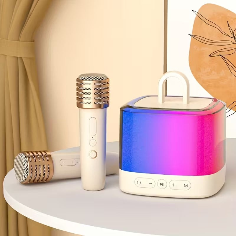Mini Karaoke Machine with Wireless Microphones