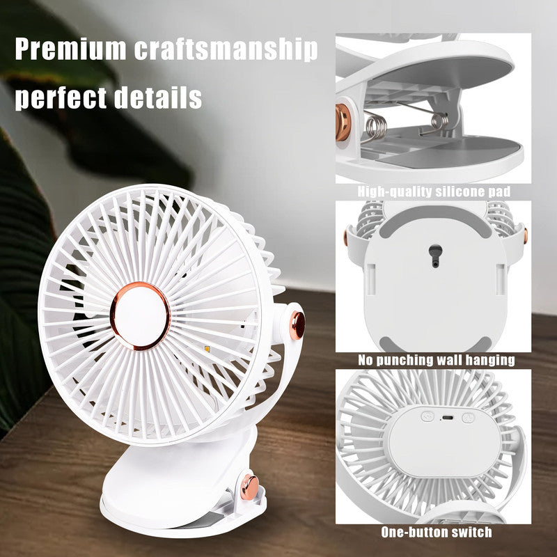 Solar Battery Camping Fan with Light Rechargeable