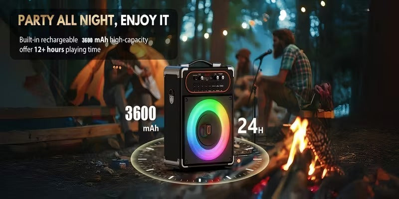 Wireless Karaoke Machine with Dual Microphones
