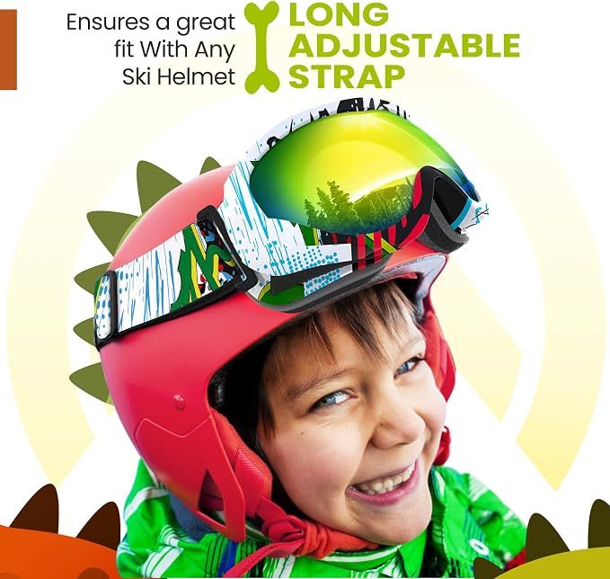 OutdoorMaster Kids Ski Goggles - Helmet Compatible Snow Goggles for Boys & - 6