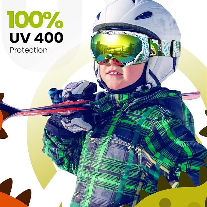 OutdoorMaster Kids Ski Goggles - Helmet Compatible Snow Goggles for Boys & - 6