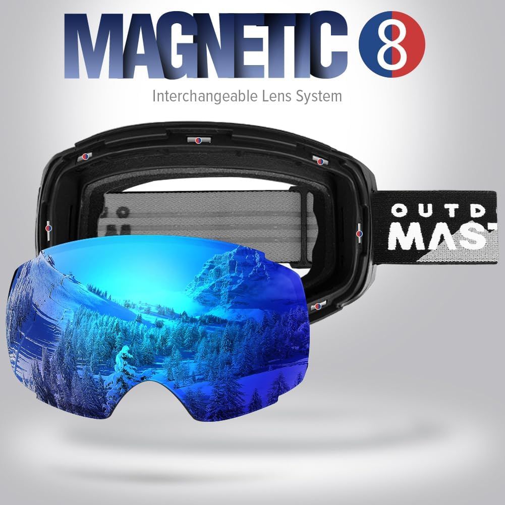 OutdoorMaster Ski Goggles PRO - Frameless, Interchangeable Lens 100% UV400 - 2