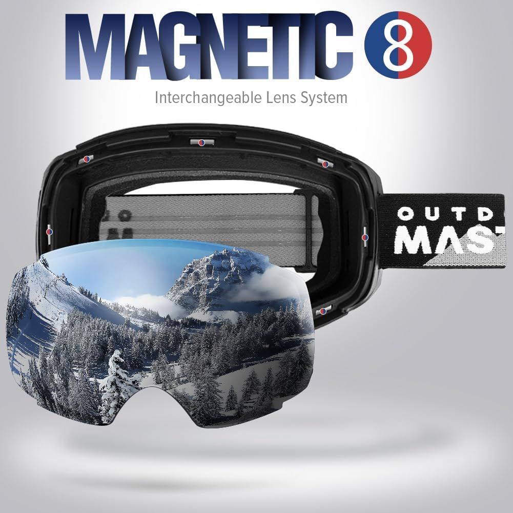 OutdoorMaster Ski Goggles PRO - Frameless, Interchangeable Lens 100% UV400 - 2