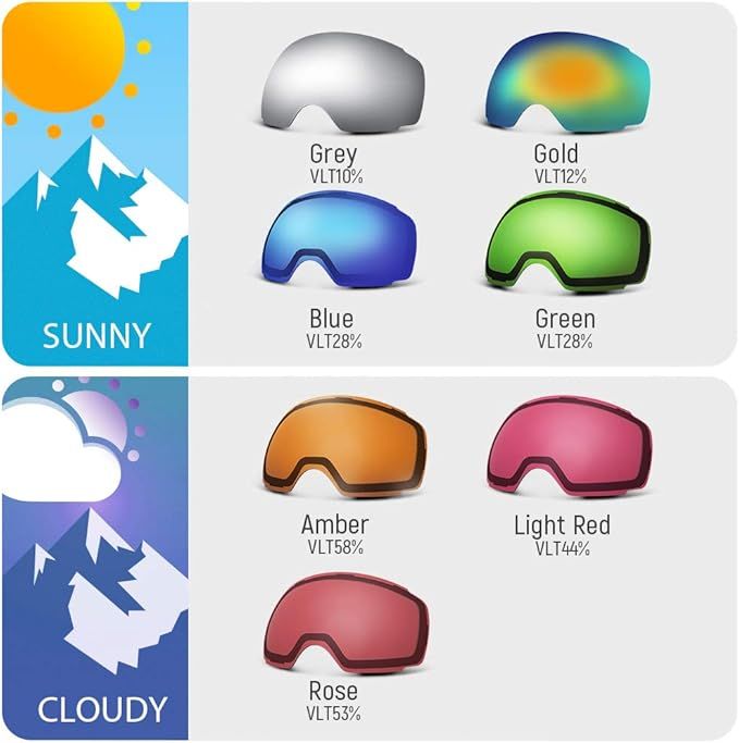 OutdoorMaster Kids Ski Goggles OTG Helmet Compatible, Anti - Fog Snow - 4