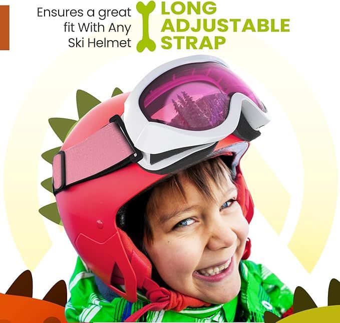 OutdoorMaster Kids Ski Goggles - Helmet Compatible Snow Goggles for Boys & - 6