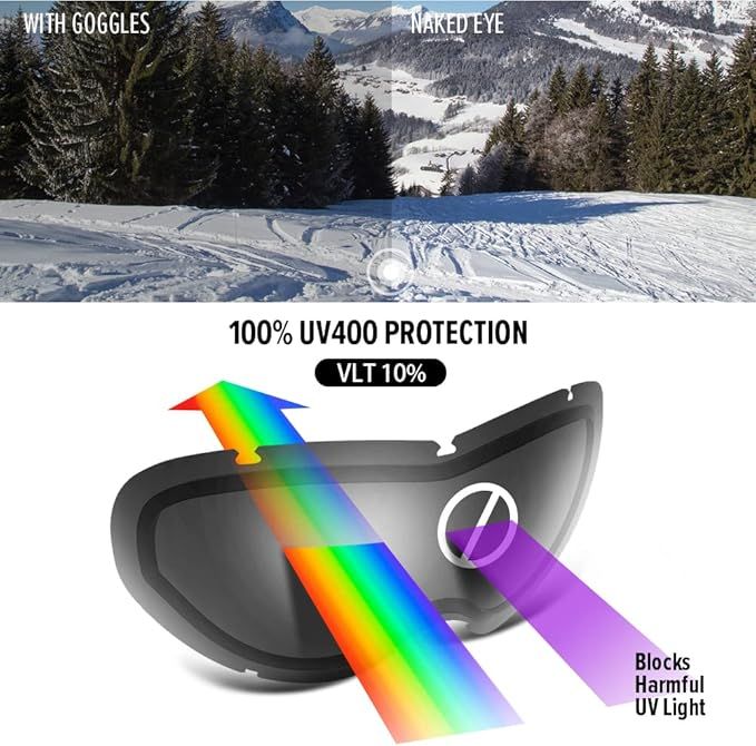 OutdoorMaster Kids Ski Goggles OTG Helmet Compatible, Anti - Fog Snow - 4