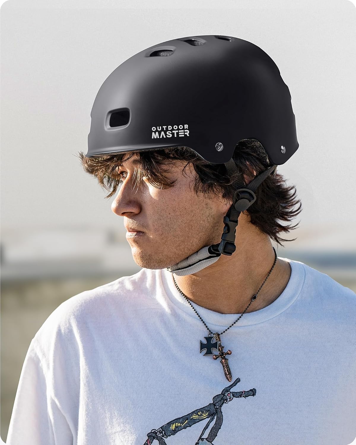 OutdoorMaster Skateboard Cycling Helmet - Two Removable Liners - Large