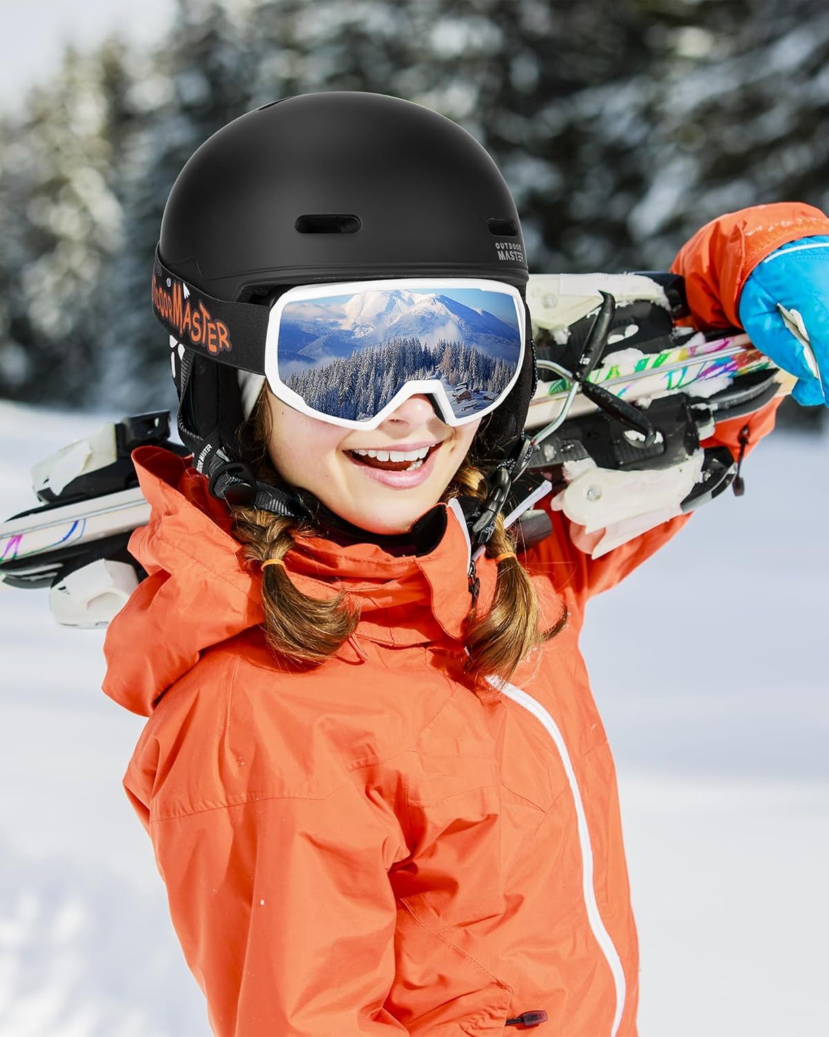 OutdoorMaster Children's Ski Helmet, Snowboard Helmet for Boys & - 56cm Small