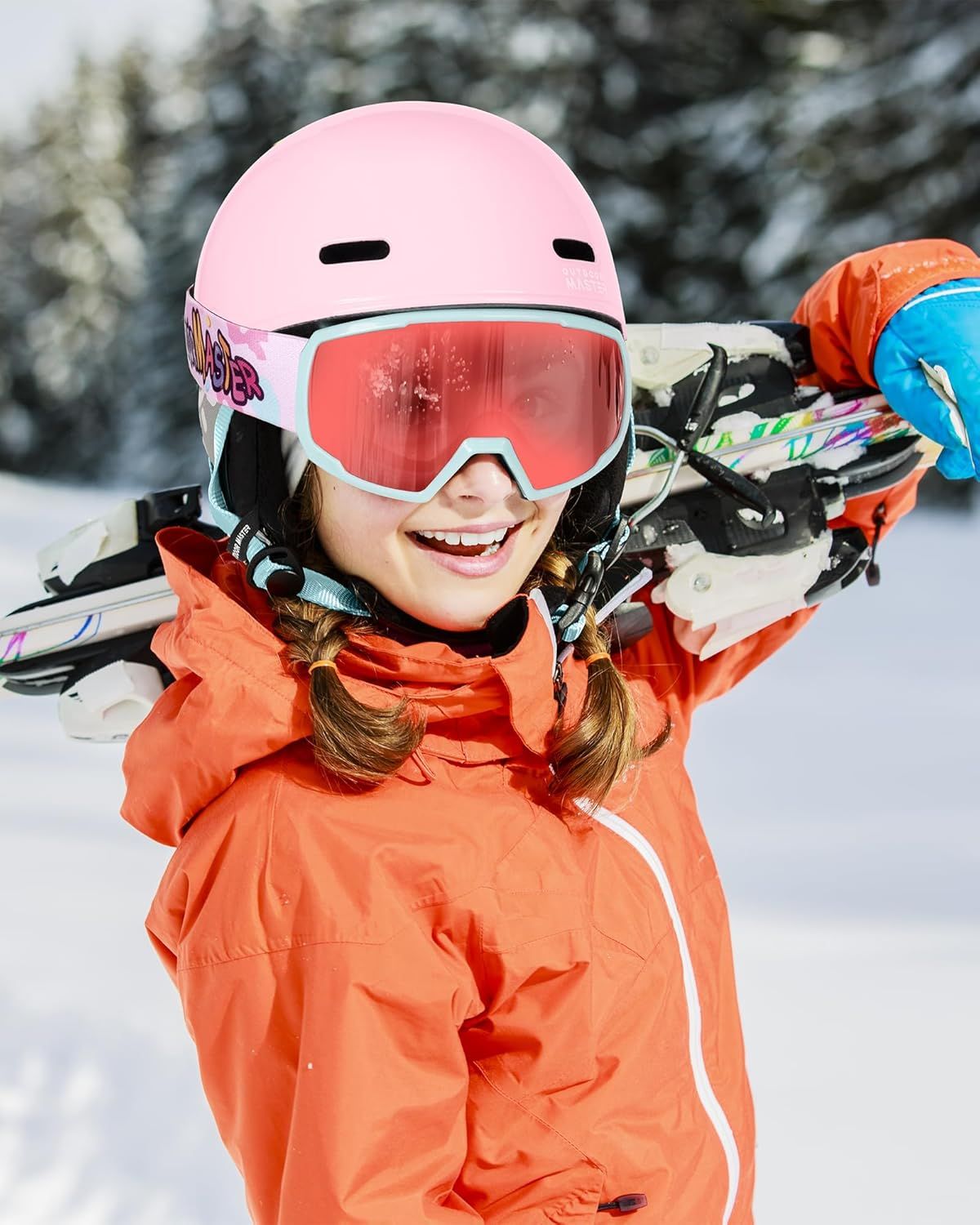 OutdoorMaster Children's Ski Helmet, Snowboard Helmet for Boys & - 56cm Small