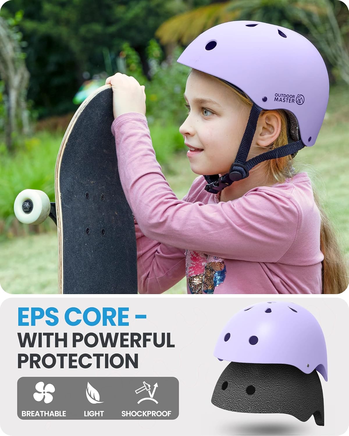 OutdoorMaster Youth & Kids Bike Helmet - Adjustable Multi - Sports - Medium