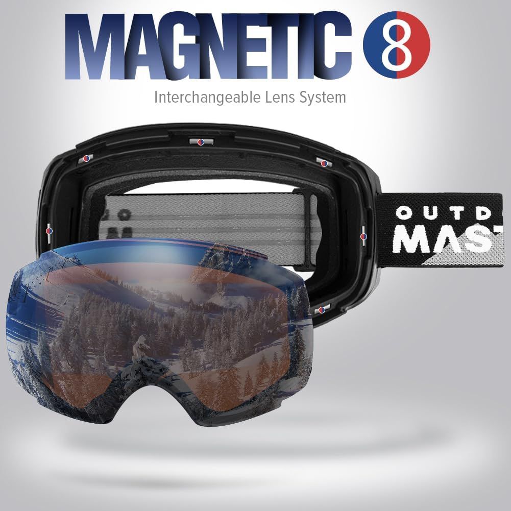 OutdoorMaster Ski Goggles PRO - Frameless, Interchangeable Lens 100% UV400 - 2