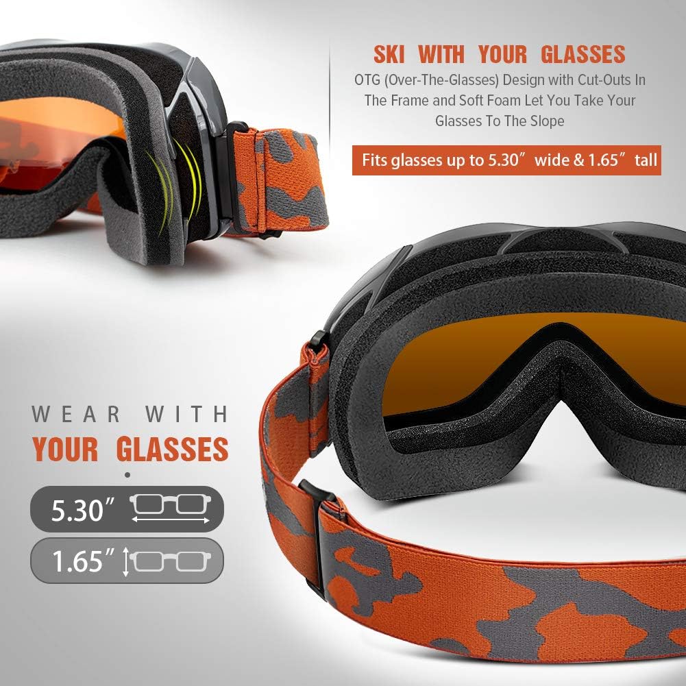 OutdoorMaster OTG Ski Goggles - Over Glasses Ski/Snowboard Goggles for - 5