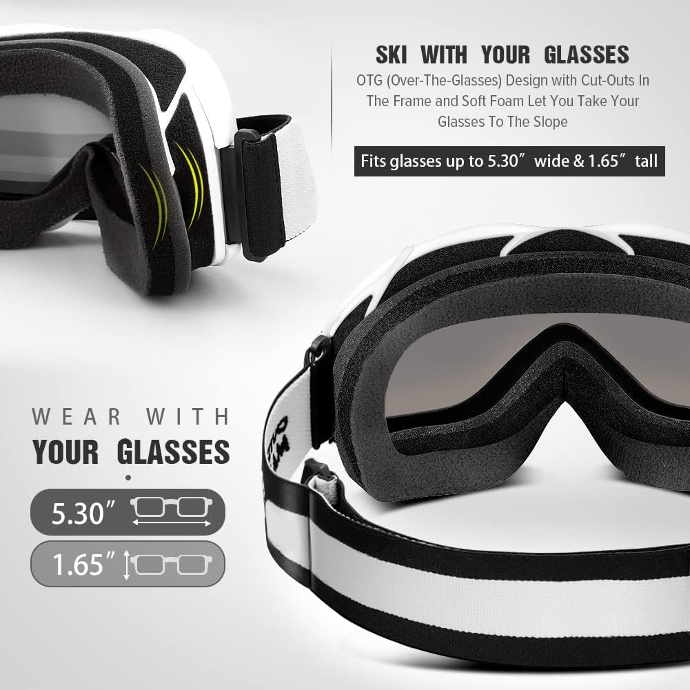 OutdoorMaster OTG Ski Goggles - Over Glasses Ski/Snowboard Goggles for - 5