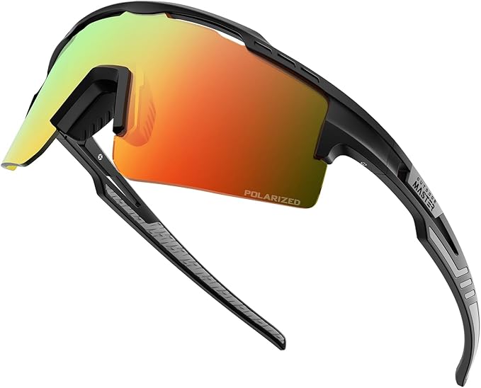 OutdoorMaster Hawk II Polarized Sports Sunglasses for Men Women, TAC 100%