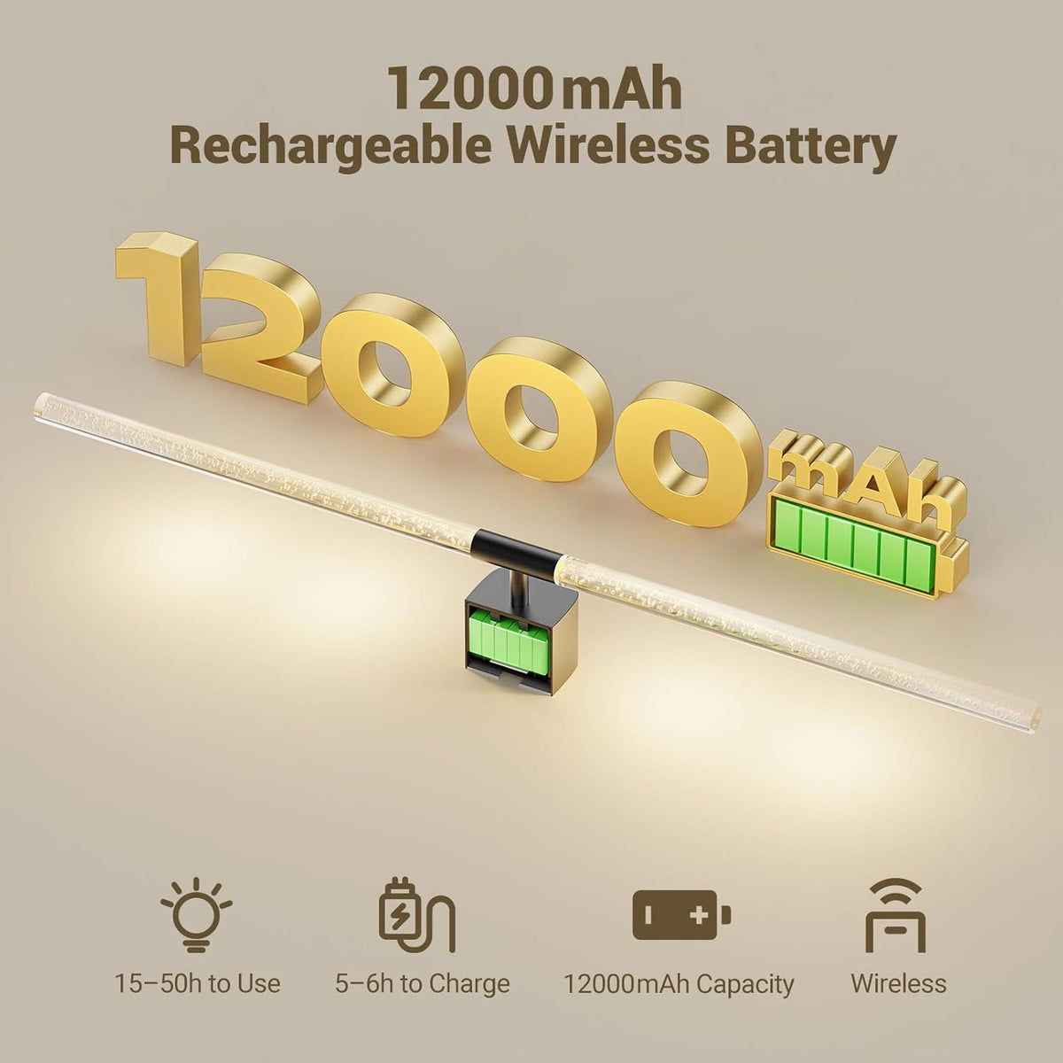 Black Battery Operated Wall Sconce Set of 2, Rechargeable Wireless Wall Lights with Remote and Touch, 360° Rotatable Sconces Wall Decor for Bedroom Living Room (31.49 Inch, 2-Pack)