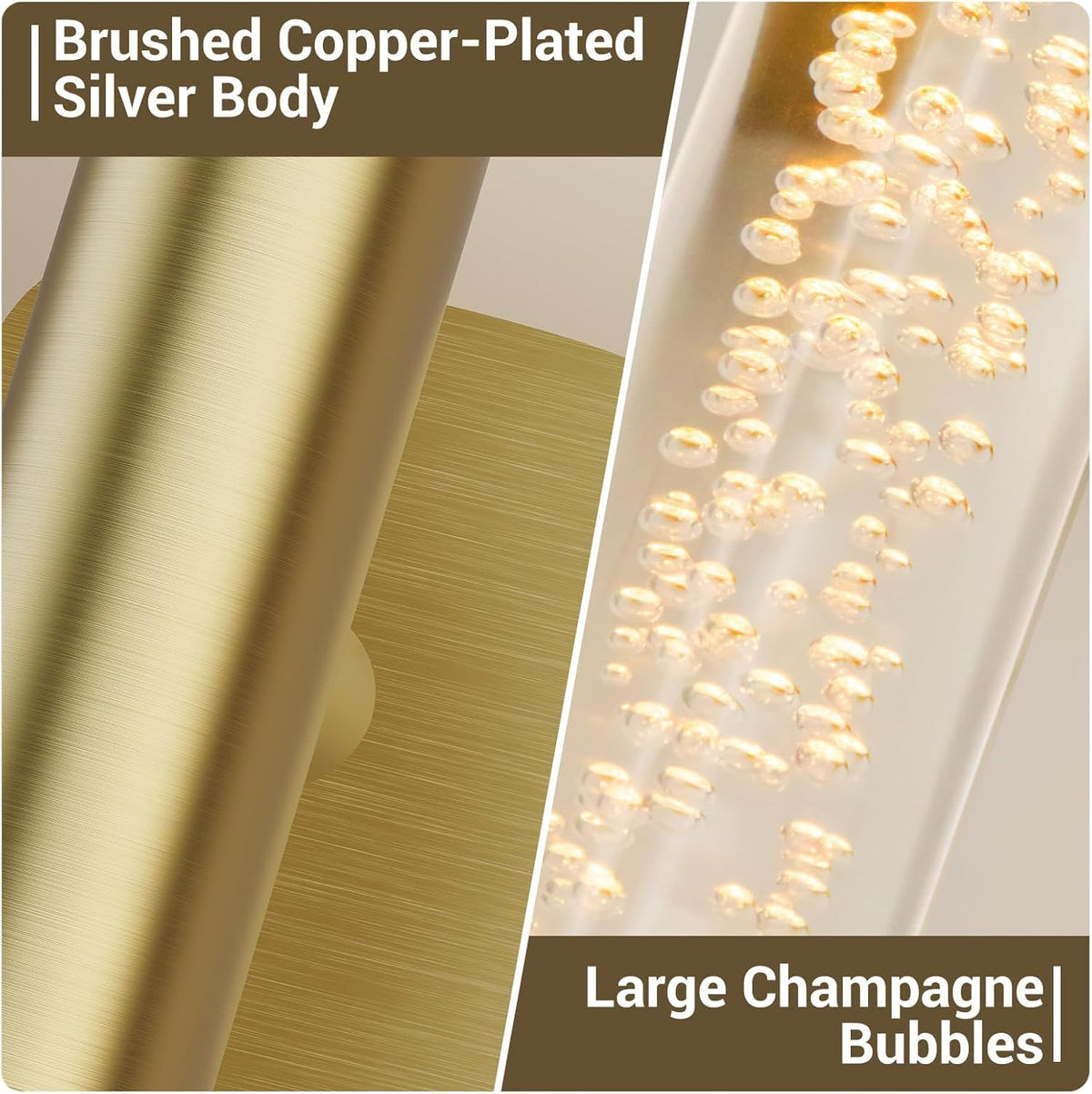 Gold Battery Operated Wall Sconce Set of 2, Rechargeable Wireless Wall Lights with Remote and Touch, 360° Rotatable Sconces Wall Decor for Bedroom Living Room (31.49 Inch, 2-Pack)