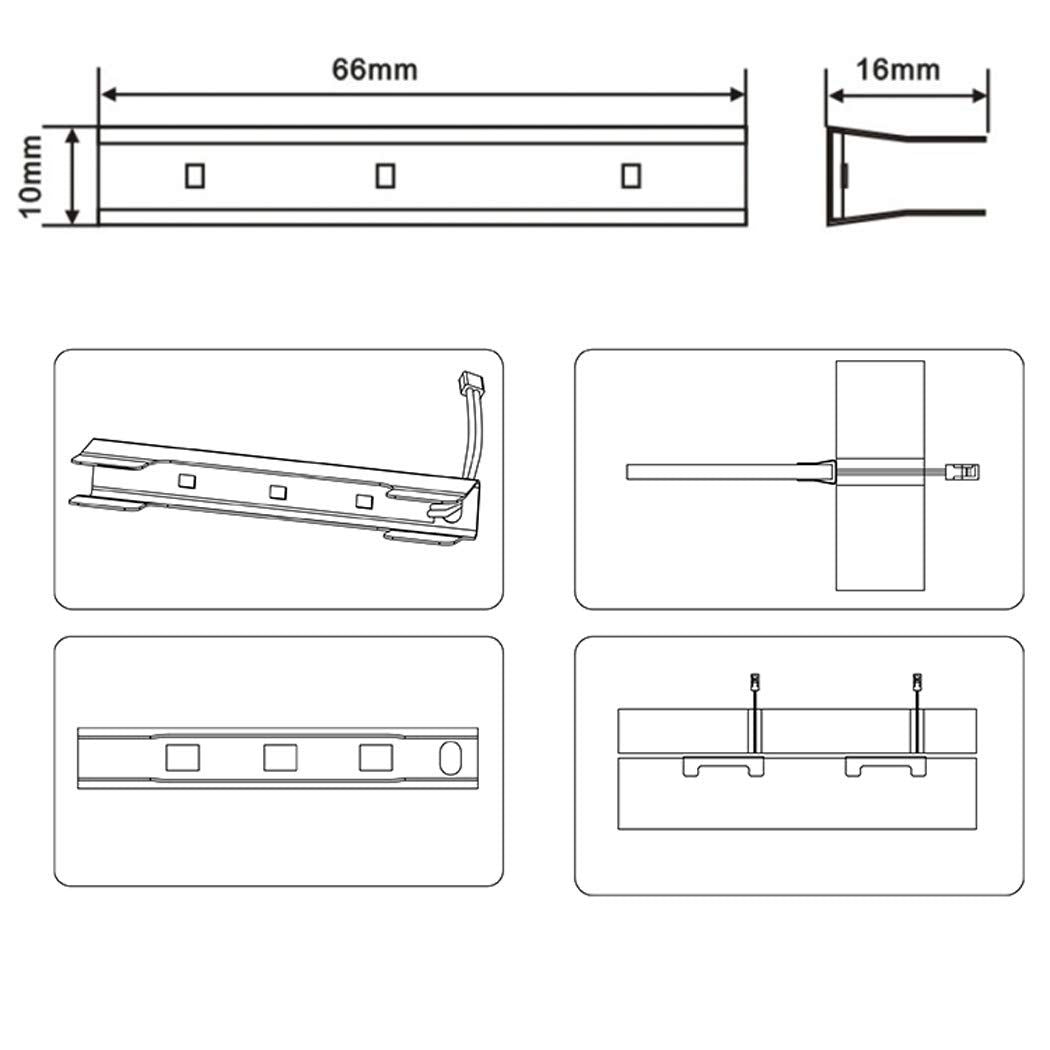 LED Under Cabinet Night Lights Kit for Glass Edge Shelf Back Side Lighting Using Flexible Cable and Clip with RF Remote(6 Lights RGB)