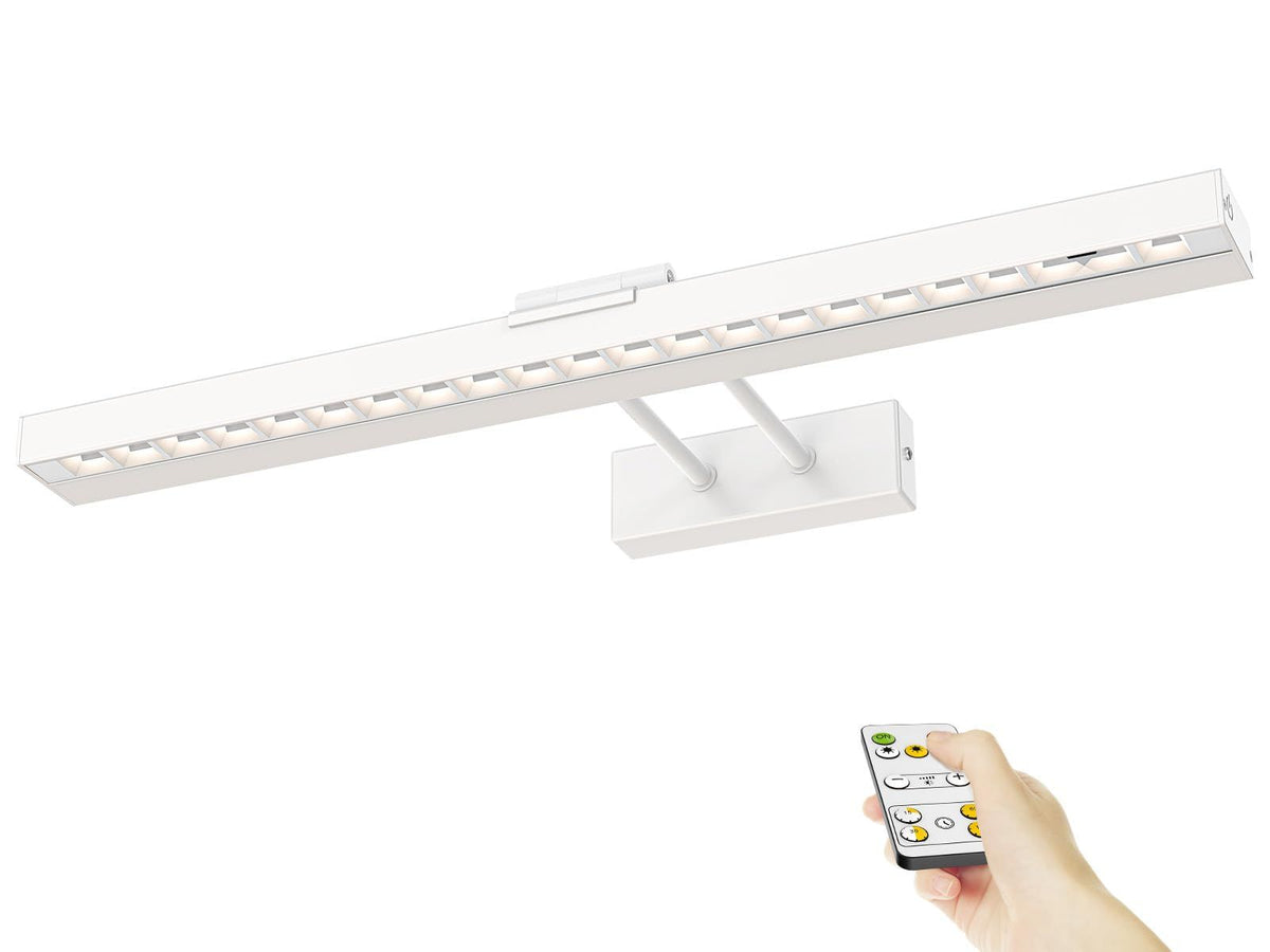 Picture Light Battery Operated, 16in Wireless Art Light for Paintings CCT Dimmable Recharging Battery Picture Light with Remote Control for Gallery Dartboard Art Bedroom Bathroom White