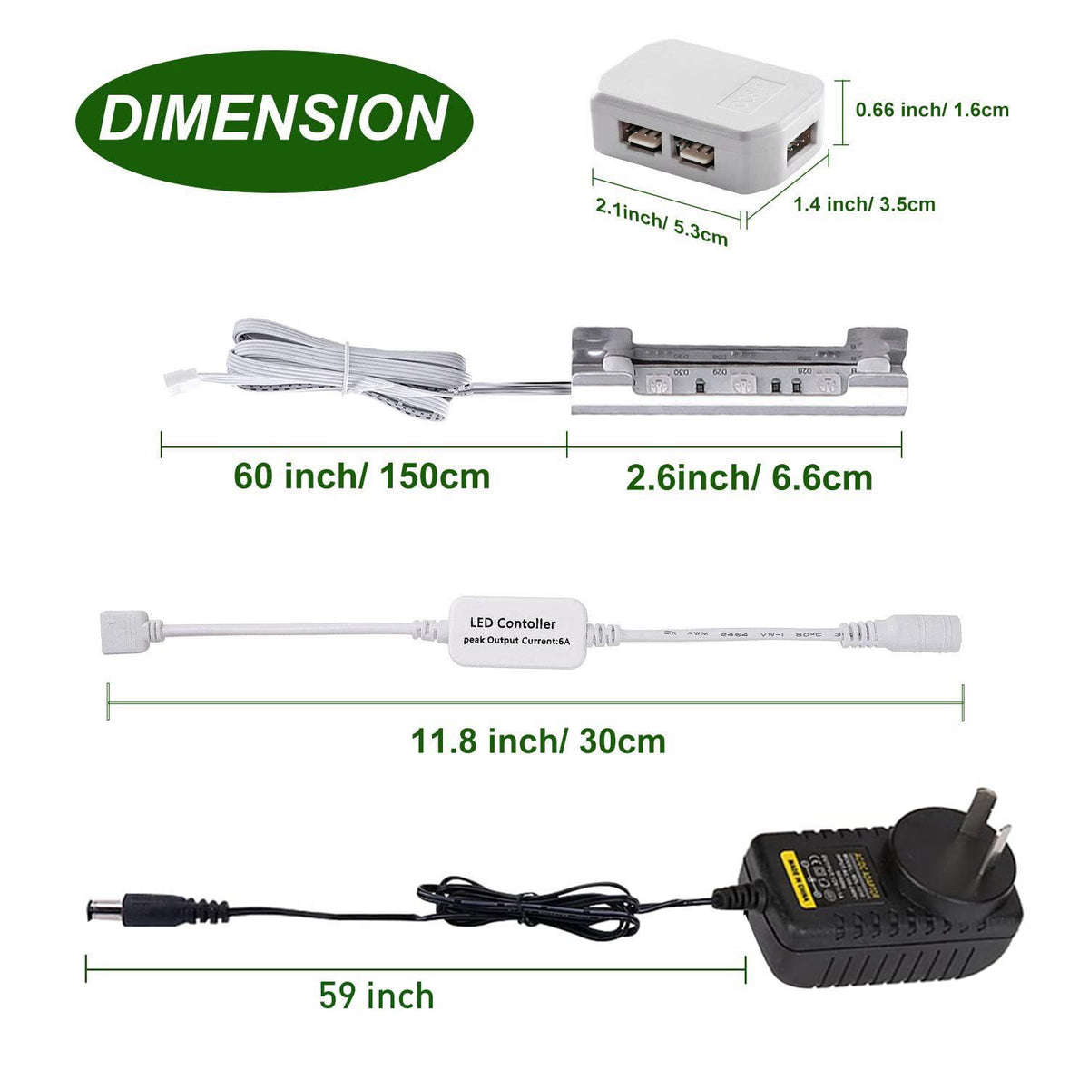 LED Under Cabinet Night Lights Kit for Glass Edge Shelf Back Side Lighting Using Flexible Cable and Clip with RF Remote(4 lights, RGB)