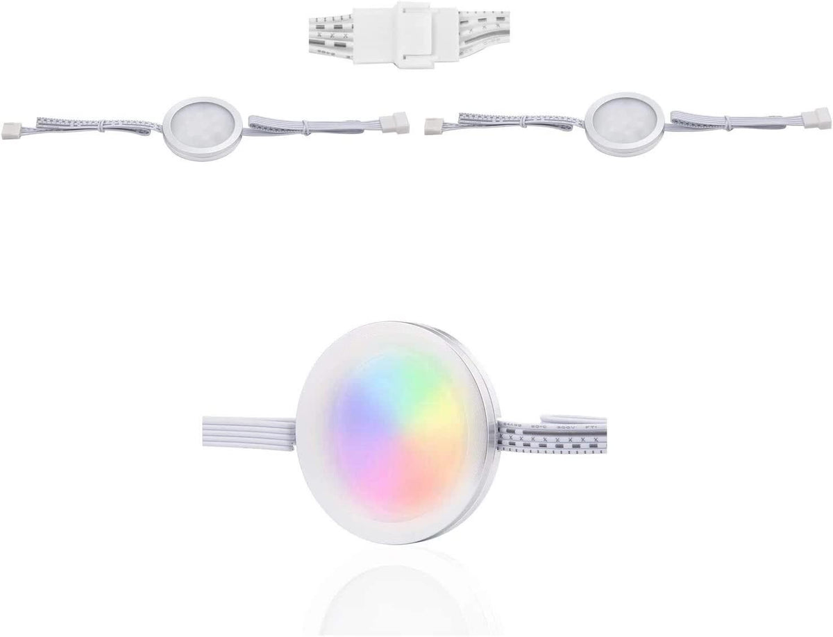 Under Counter LED Light Kit, RGBWW Under Cabinet Lighting, 10 Packs Colored Cabinet Lights with Wireless 40-Key IR Dimmable Remote Control (10 Lights)