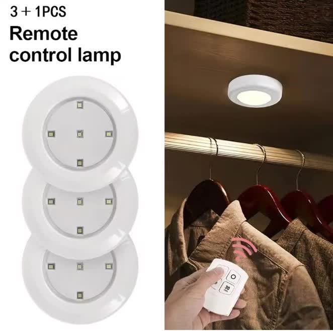 3 LED Light Set with Remote - Warm White for Cabinets & Displays