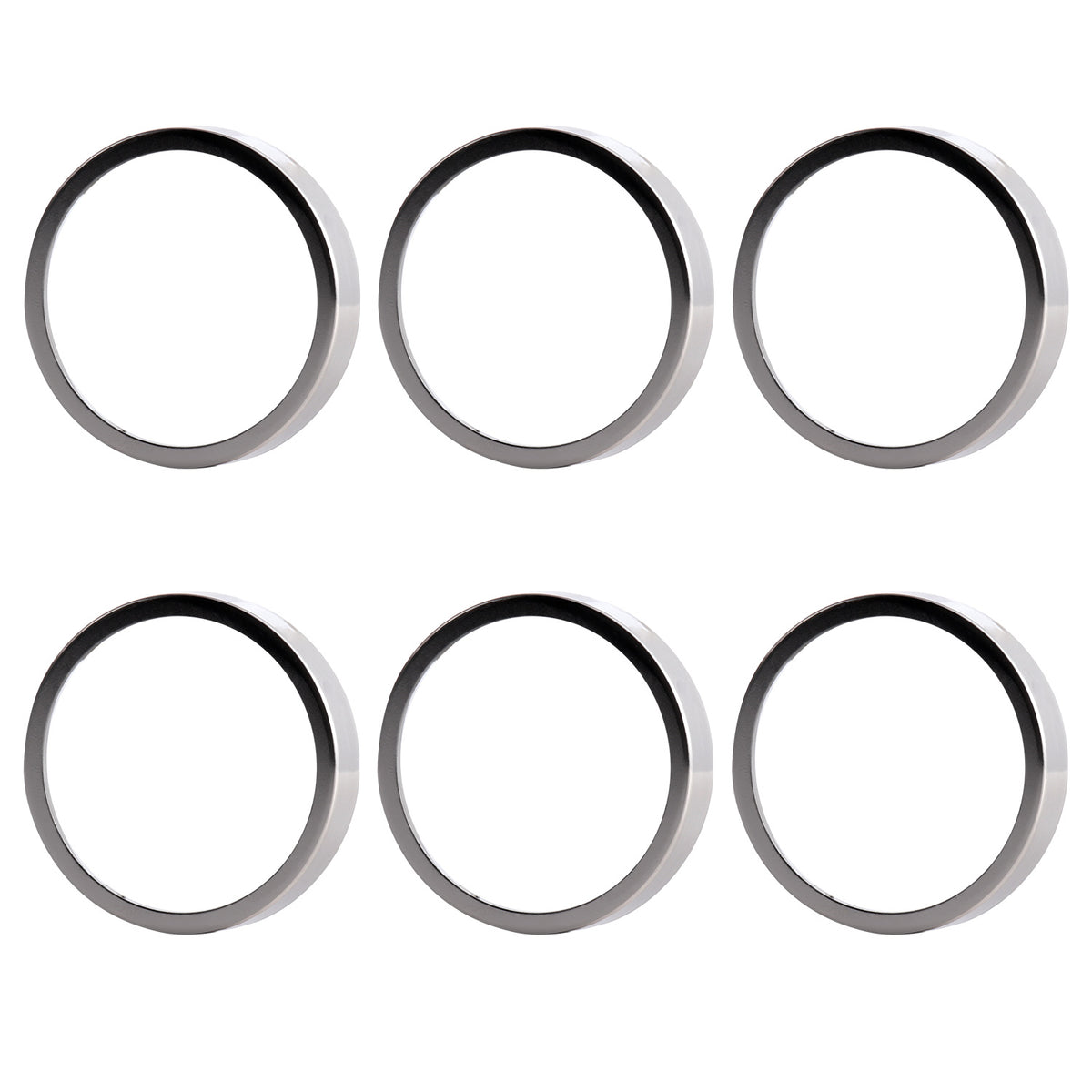 6 Pack GU10/MR16 Bulb Decorative Trim Rings, Heat Insulation Anti-Scald Protective Rings for Track Lighting, Snap-On Spring-Loaded Design (Brushed Nickel)