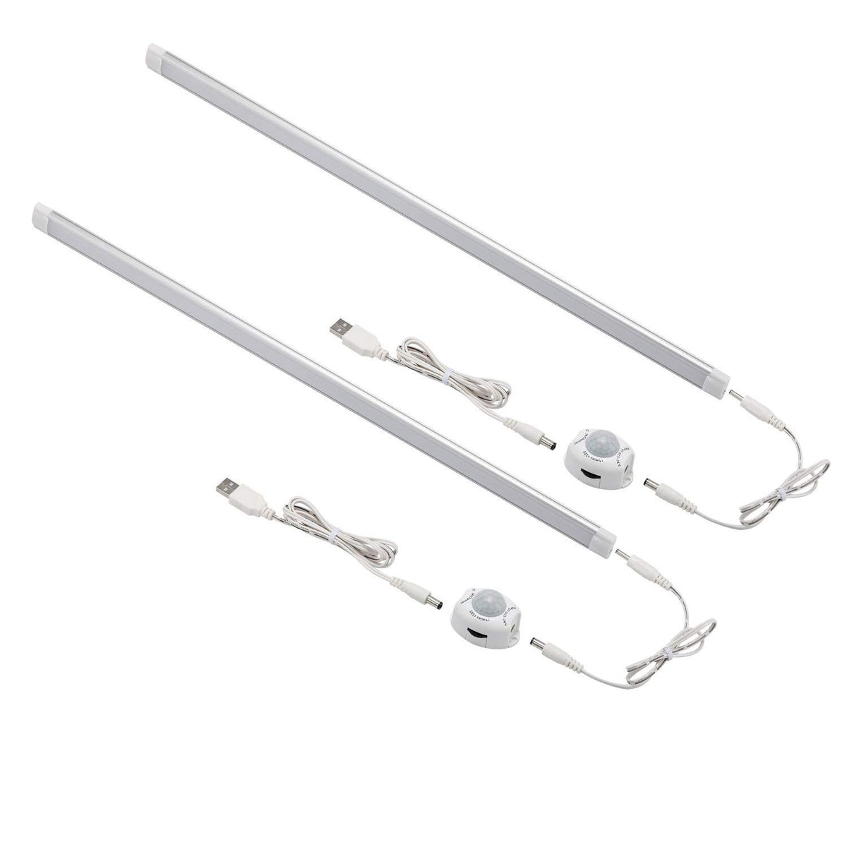 LED Motion Sensor Cabinet Light,2 Pack USB Powered Closet Night Light,20 inch Under Counter Lighting Kit with Automatic Shut Off Timer for Kitchen Pantry Wardrobe Cupboard (Natural White 4000K)
