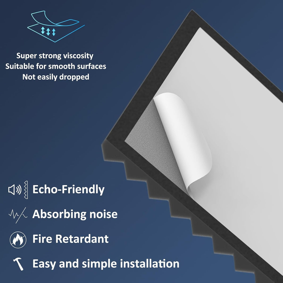JBER Acoustic Panels  Foam Pyramid 24pcs 30x30x5cm for Soundproof Padding Wall
